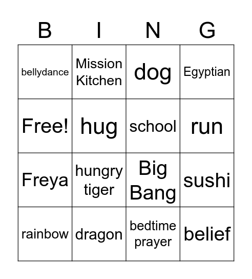 Statement of Belief Bingo Card