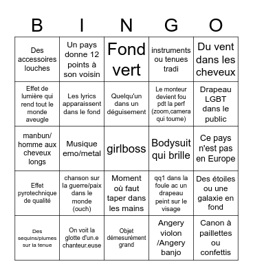 EUROBINGO - 2023 Bingo Card