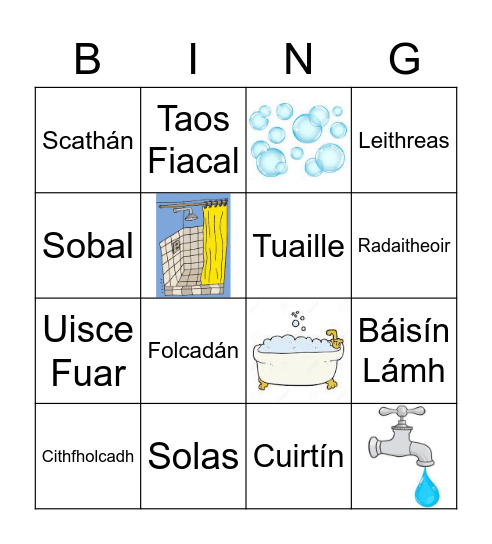 An Seomra Folctha Bingo Card