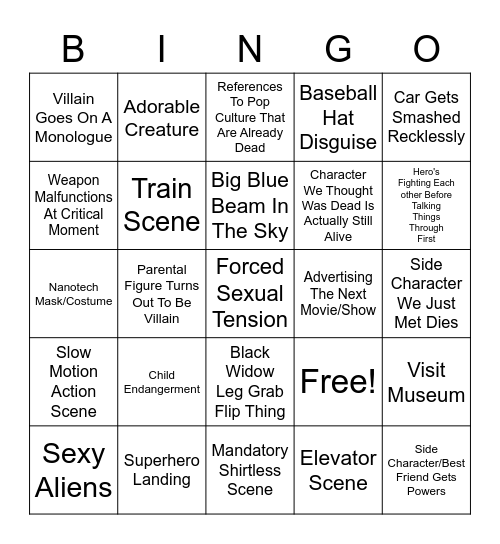 MCU Bingo Card