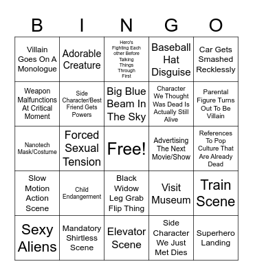 MCU Bingo Card