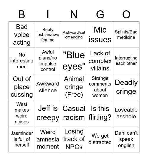 Campaign Bingo Card