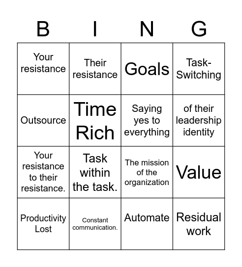 Bingo Lingo Bingo Card