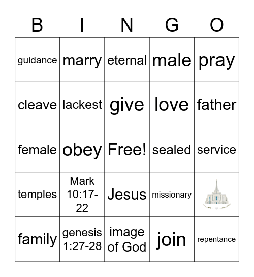 ETERNAL FAMILIES Bingo Card