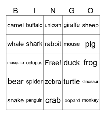 Game Night Bingo Card