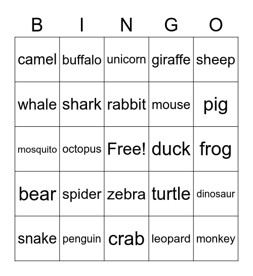 Game Night Bingo Card