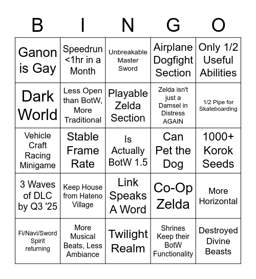 Bingo of the Kingdo Bingo Card