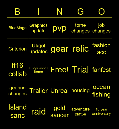 Bald Letter Bingo Card