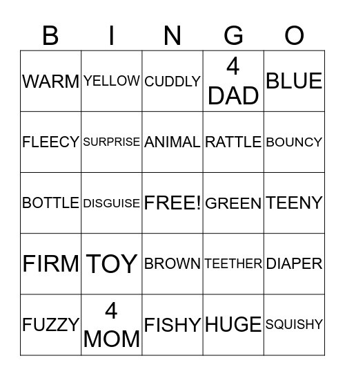 BABY BOY BINGO Card