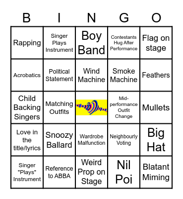 Eurovision Bingo! Bingo Card