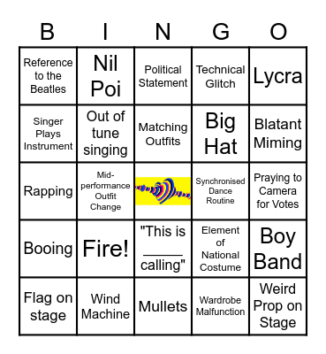 Eurovision Bingo! Bingo Card