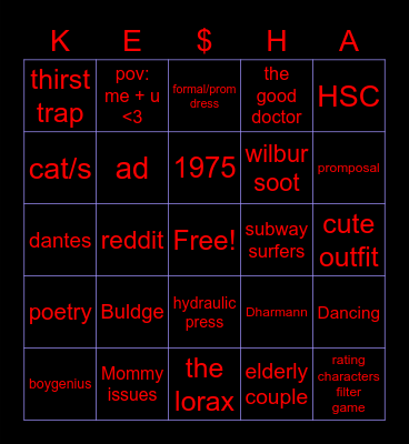 Keely's fyp Bingo Card