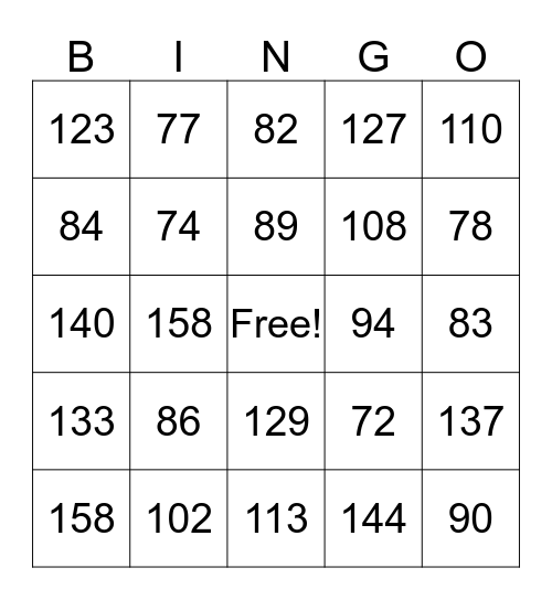 Addition Bingo!!  Bingo Card