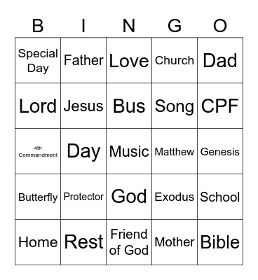 Cameron Park Fellowship Bingo Card