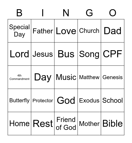 Cameron Park Fellowship Bingo Card