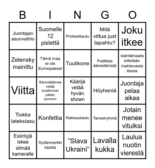 Pi-Tsa-Tsa-Tsa 2023 Bingo Card