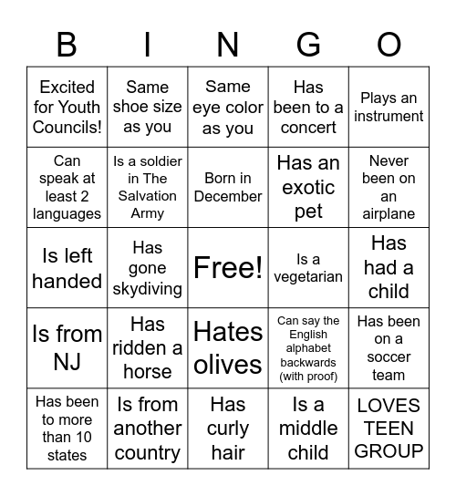 Bingo Card