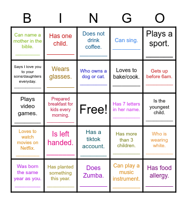 FIND SOMEONE WHO.. Bingo Card