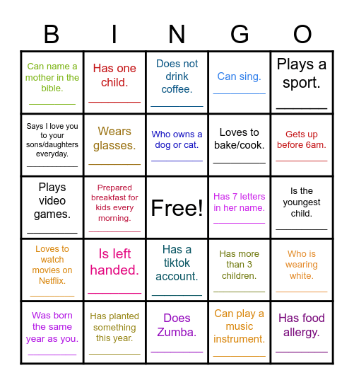 FIND SOMEONE WHO.. Bingo Card
