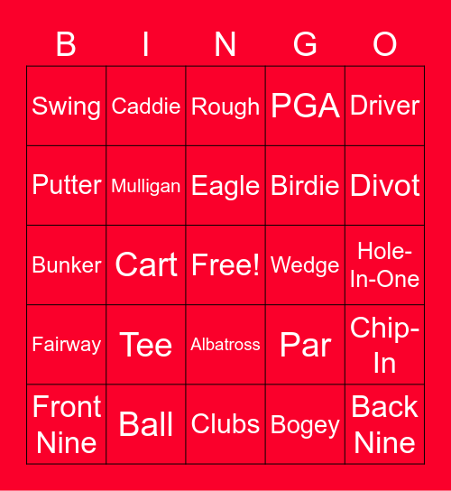 Travelers Championship Bingo Card
