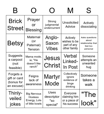 Graduation Weekend! Bingo Card