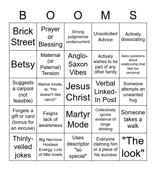 Graduation Weekend! Bingo Card