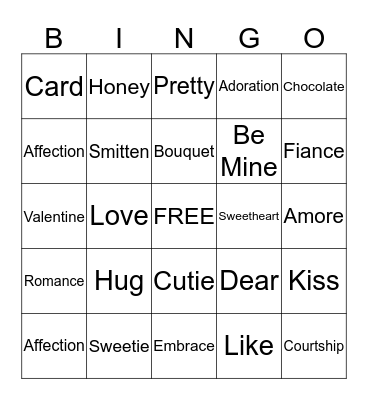 Valentine's Bingo Card