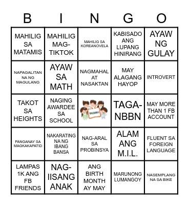 TELEBIBO HUMAN BINGO Card
