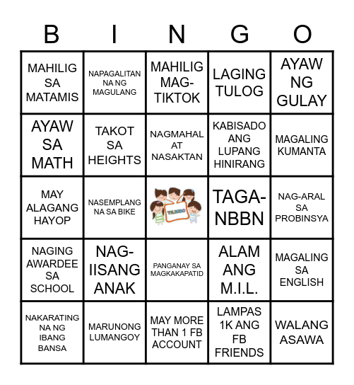 TELEBIBO HUMAN BINGO Card