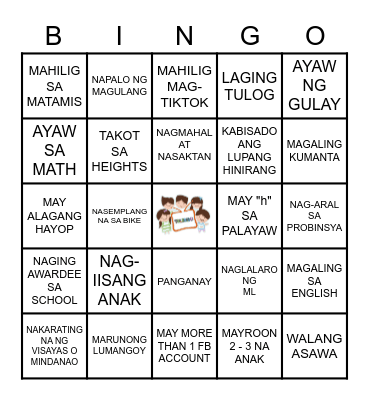 TELEBIBO HUMAN BINGO Card