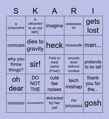 SkariFae Bingo Card