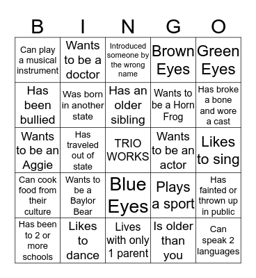 FIND SOMEONE WHO ...... Bingo Card