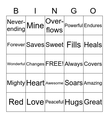 God's love Bingo Card