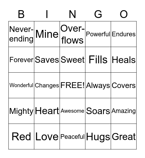 God's love Bingo Card