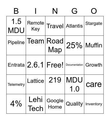 Staff Meeting 85 Bingo Card