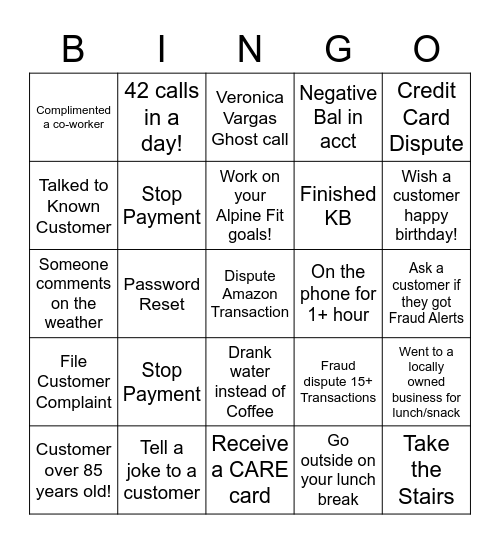 Bingo Card