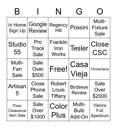 Memorial Day Bingo  Fri-Mon Bingo Card