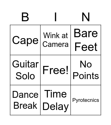 Eurovision 2023 Bingo Card