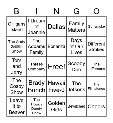 TV Bingo Card