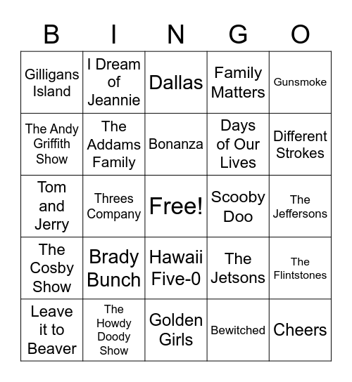 TV Bingo Card