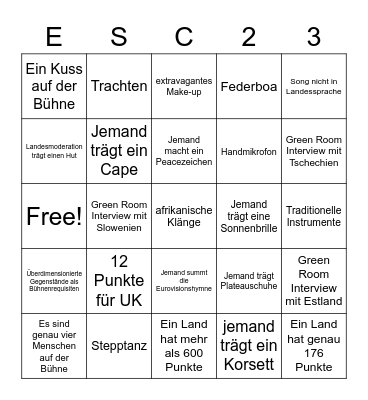 TAPETE ESC BINGO 2023 Bingo Card