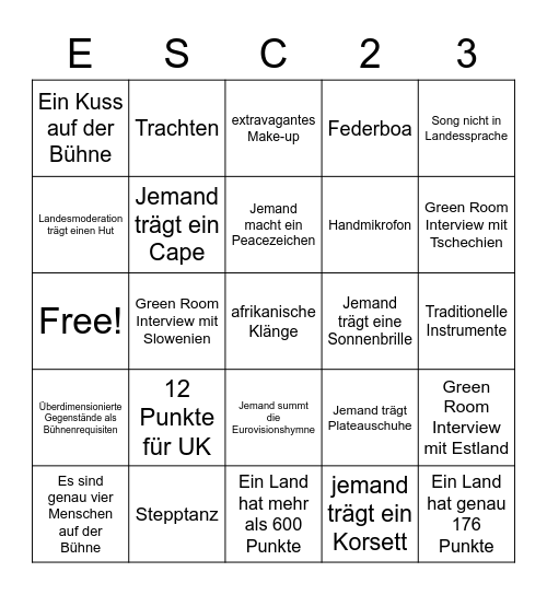 TAPETE ESC BINGO 2023 Bingo Card