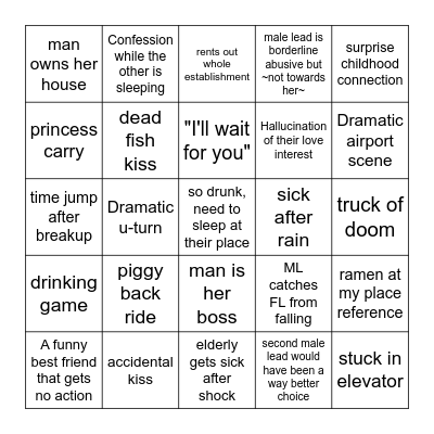 K-Drama Bingo Card