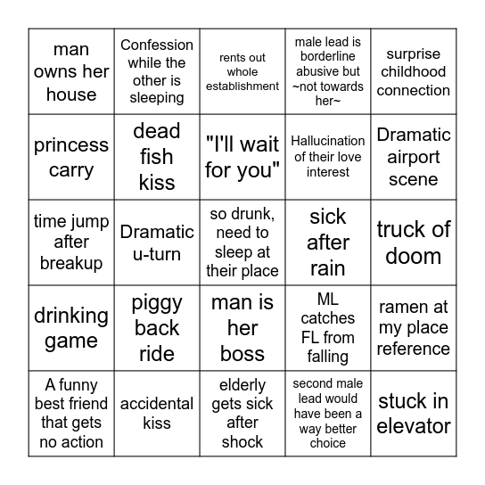 K-Drama Bingo Card