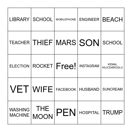 BING Bingo Card