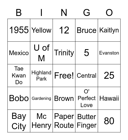 Judy's 90th Birthday Bingo! Bingo Card