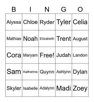 Stein Homeroom Class 2022-2023 Bingo Card