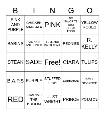 WHAT ABOUT YOUR FRIENDS Bingo Card