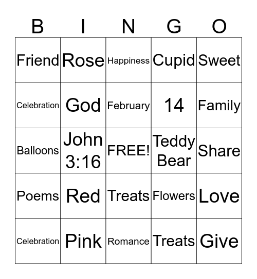Valentine's Bingo Card