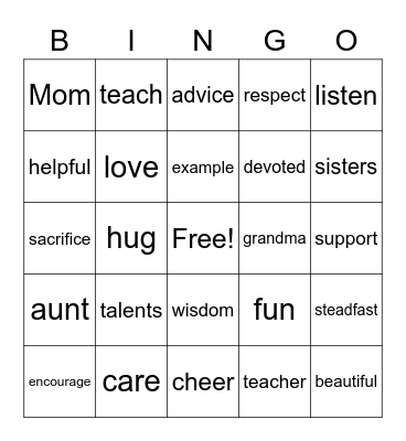 celebrate sisters Bingo Card